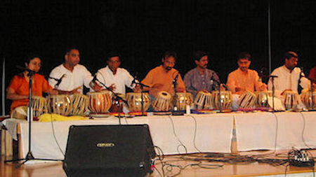 Adult students of Tabla niketan playing Teental ensemble